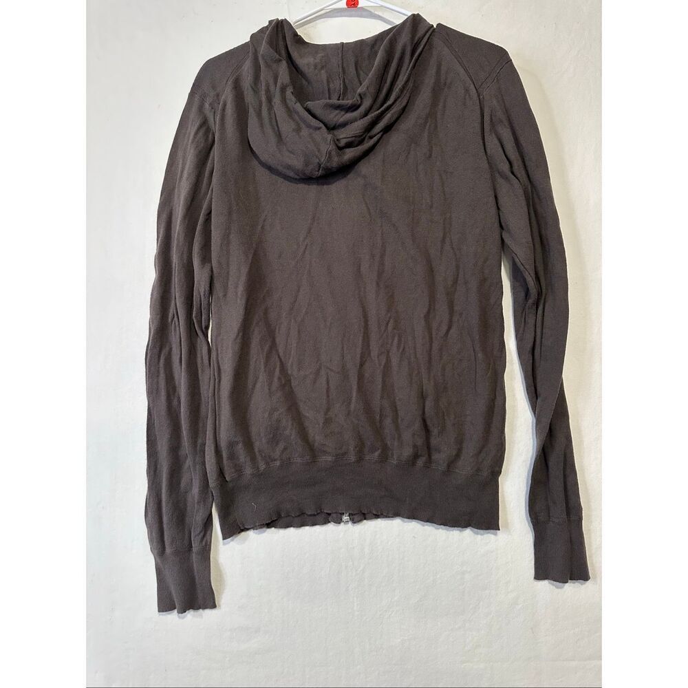 AllSaints Fritz Hoodie Full Zip Knit Sweatshirt Brown Lightweight Mens M - Picture 8 of 9